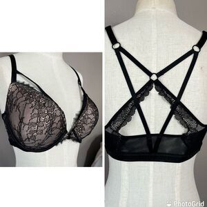 Victoria's Secret Bra 32DDD Front Close Black Very Sexy Bra